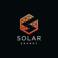 solar tecnologia logotipo vetor Projeto com moderno conceito idéia
