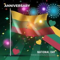 feliz nacional dia Lituânia. bandeira fundo. para bandeiras, cumprimento cartões e cartazes vetor