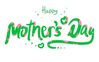 letras do dia das mães feliz. ilustração em vetor caligrafia artesanal. cartão do dia das mães com coração