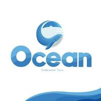 criativo oceano embaixo da agua passeios logotipo Projeto baleia símbolo livre vetor Projeto ilustração