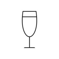 copo de vinho ícone vetor. álcool beber ilustração placa. cálice símbolo. Barra logotipo. vetor