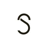 abstrato carta sj simples geométrico linhas arte logotipo vetor