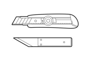 ferramenta manual de faca de papelaria retrátil vetor