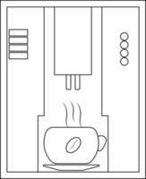 ilustração do café máquina com copo dentro Preto linha arte. vetor