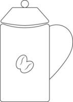 Preto linha arte ilustração do café jarro. vetor