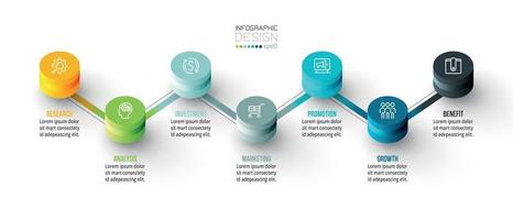 modelo de infográfico de negócios de gráfico de linha do tempo vetor