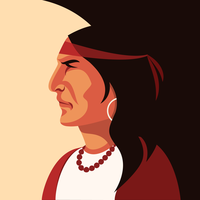 Vetor de retrato indiano nativo americano