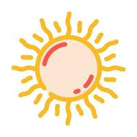 Sol luz verão luz solar cor ícone vetor ilustração