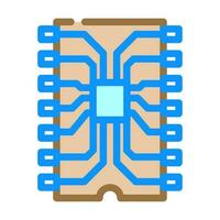 ic lasca eletrônico componente cor ícone vetor ilustração