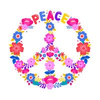 Símbolo de paz com flor