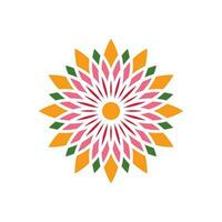 tradicional ásia colorida floral padronizar manchado vidro mosaico logotipo telha Projeto inspiração vetor