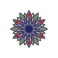 tradicional ásia colorida floral padronizar manchado vidro mosaico logotipo telha Projeto inspiração vetor