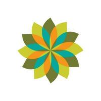 tradicional ásia colorida floral padronizar manchado vidro mosaico logotipo telha Projeto inspiração vetor