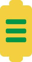 amarelo e verde ícone do poder salvando ou bateria. vetor