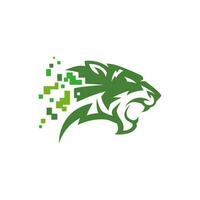 digital tecnologia tigre cabeça logotipo Projeto vetor modelo