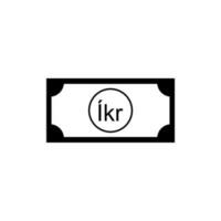Islândia moeda símbolo, islandês coroa ícone, isco placa. vetor ilustração