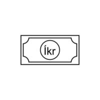 Islândia moeda símbolo, islandês coroa ícone, isco placa. vetor ilustração