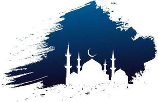 azul respingo pintura cor fundo com mesquita elemento. vetor