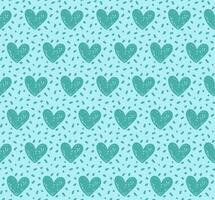 desatado padrões com verde texturizado corações e pontos. desatado fundo com corações vetor