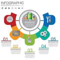 modelos de infográfico de etapa e linha do tempo para diagrama de processo de ilustração vetorial de negócios vetor