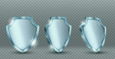 vetor ícones do azul vidro escudo