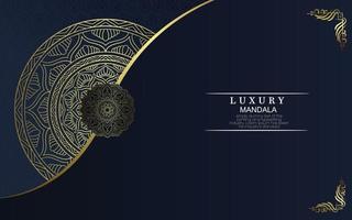 Fundo de padrão de mandala de luxo com vetor livre de arabescos dourados