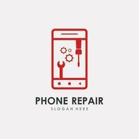 telefone reparar serviço logotipo modelo vetor