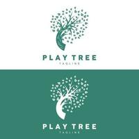 árvore logotipo projeto, Parque infantil vetor, Educação árvore ícone vetor