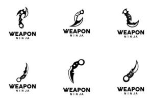 arma logotipo, tradicional arma karambit vetor, ninja brigando ferramenta simples projeto, símbolo ícone, ilustração vetor