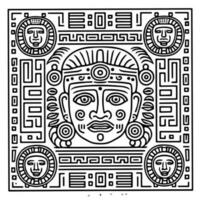 asteca maia totem tatuagem vetor ícone