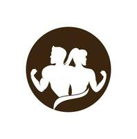 Academia logotipo masculino fêmea ginástica logotipo Projeto modelo vetor