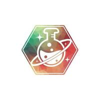 planeta laboratório logotipo Projeto ilustração vetor planeta laboratório logotipo