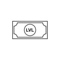 Letônia moeda símbolo, letão lats ícone, lvl placa. vetor ilustração