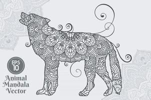 estilo arte de linha de mandala animal vetor