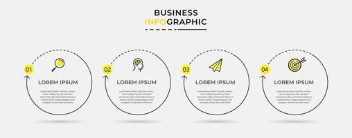 modelo de negócio de design de infográfico de vetor com ícones e 4 opções ou etapas