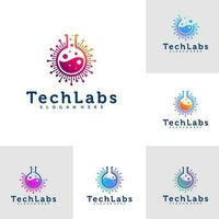 conjunto do tecnologia laboratório logotipo modelo, criativo laboratório logotipo Projeto vetor, tecnologia logotipo conceitos vetor