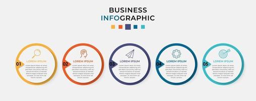 modelo de negócio de design de infográfico de vetor com ícones e 5 opções ou etapas