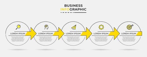 modelo de negócio de design de infográfico de vetor com ícones e 5 opções ou etapas