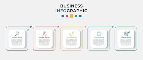 modelo de negócio de design de infográfico de vetor com ícones e 5 opções ou etapas