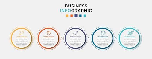 modelo de negócio de design de infográfico de vetor com ícones e 5 opções ou etapas