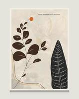 fundos de ilustração vetorial de arte de linha botânica abstrata minimalista moderna com cena de arte de linha botânica adequada para livros, capas, brochuras, folhetos, publicações, pôsteres, etc. vetor