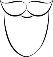 Preto linha arte bigode com barba ícone dentro Preto contorno. vetor