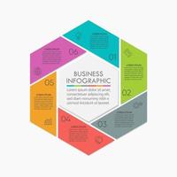 Ícones de infográfico de cronograma de círculo de negócios projetados para modelo de fundo abstrato vetor