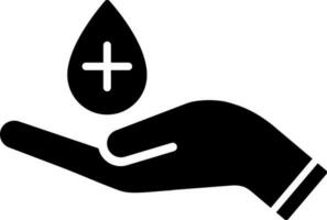 sangue doar glifo ícone ou símbolo. vetor