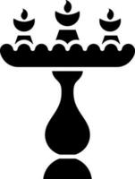 Preto e branco ilustração do candelabro ícone. vetor