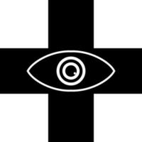 glifo ícone ou símbolo do olho hospital. vetor