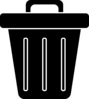 caixote de lixo ícone ou símbolo dentro Preto e branco cor. vetor