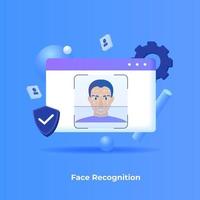conceito de ilustração de reconhecimento facial vetor