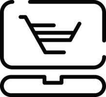 conectados compras ícone dentro plano estilo. vetor