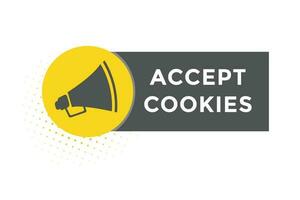 aceitar biscoitos vetores, sinal, nível bolha discurso aceitar biscoitos vetor